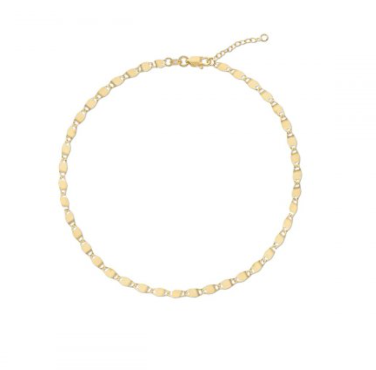 10kt Yellow Gold flatlink Anklet