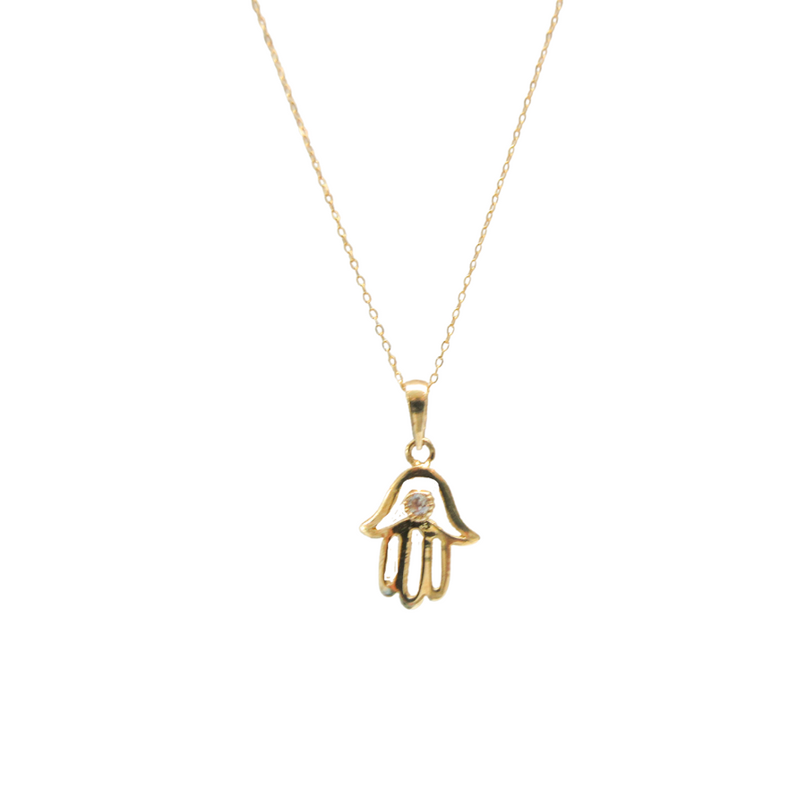 10kt Gold Open Hamsa Necklace