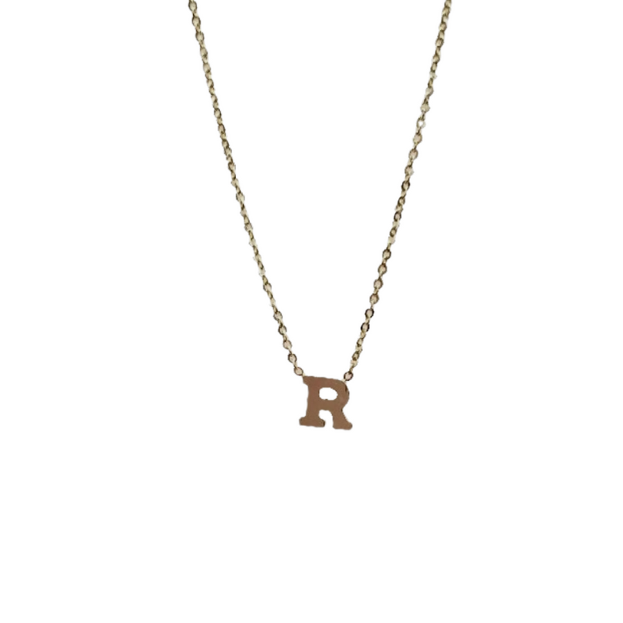 Gold Single Initial Necklace