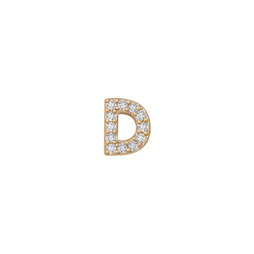 SKINNY SILVER D CHARM (YELLOW)