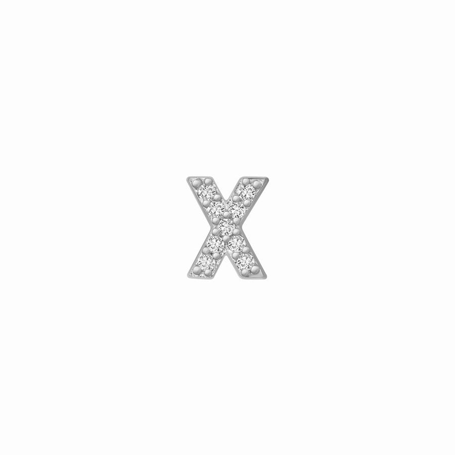 SKINNY SILVER X CHARM (WHITE)