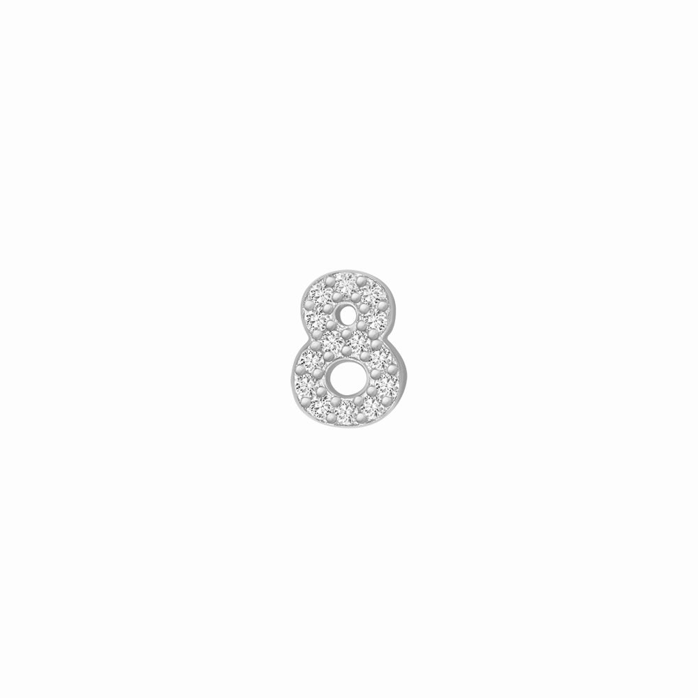 SKINNY SILVER 8 CHARM (WHITE)
