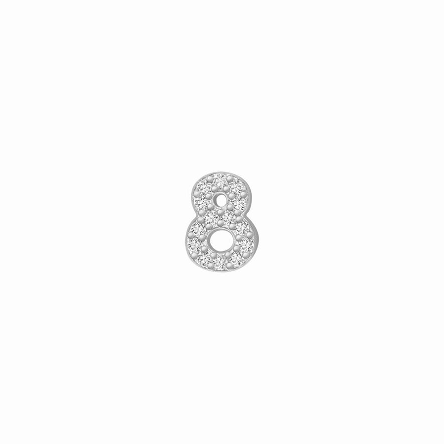 SKINNY SILVER 8 CHARM (WHITE)