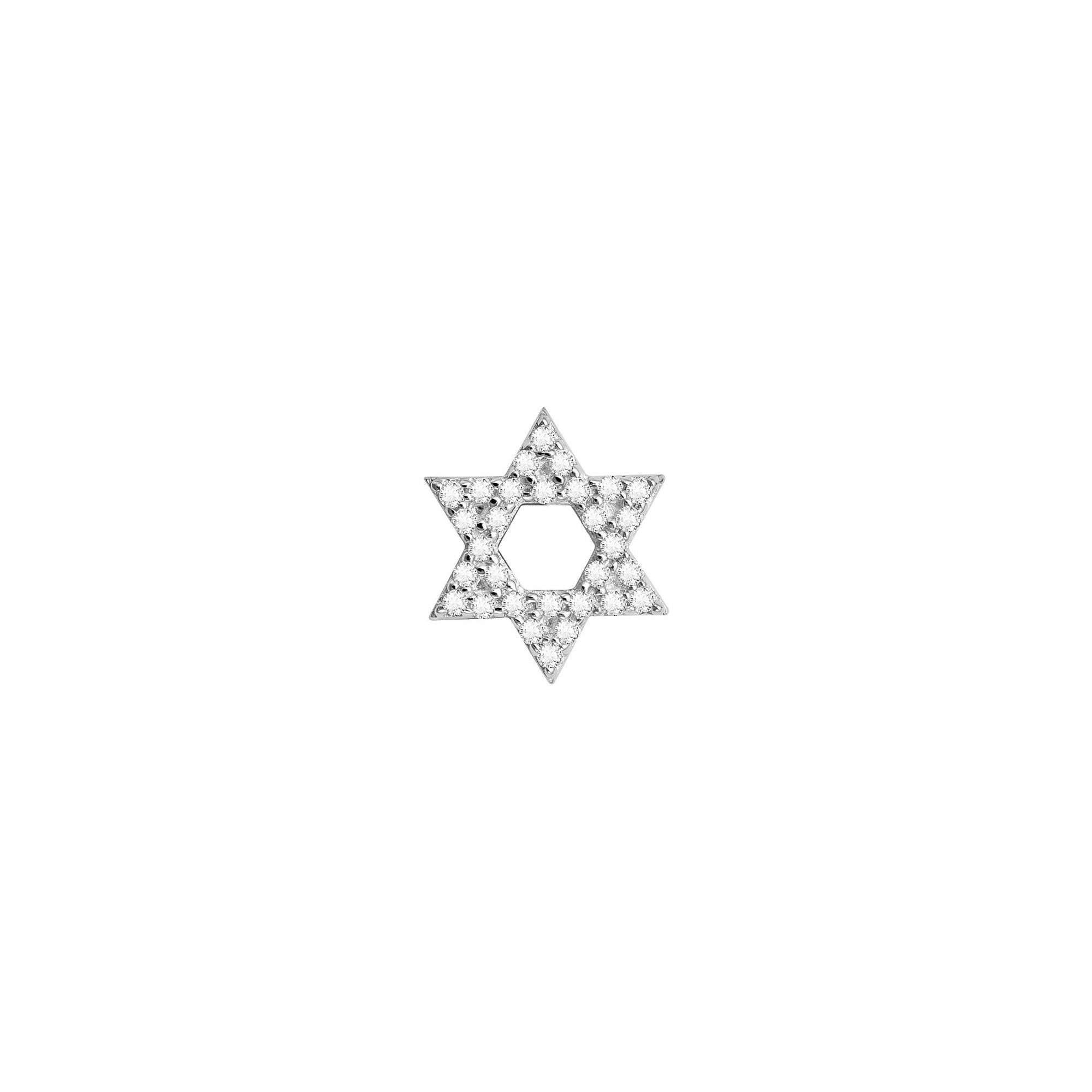 SKINNY STAR OF DAVID CHARM (WHITE)