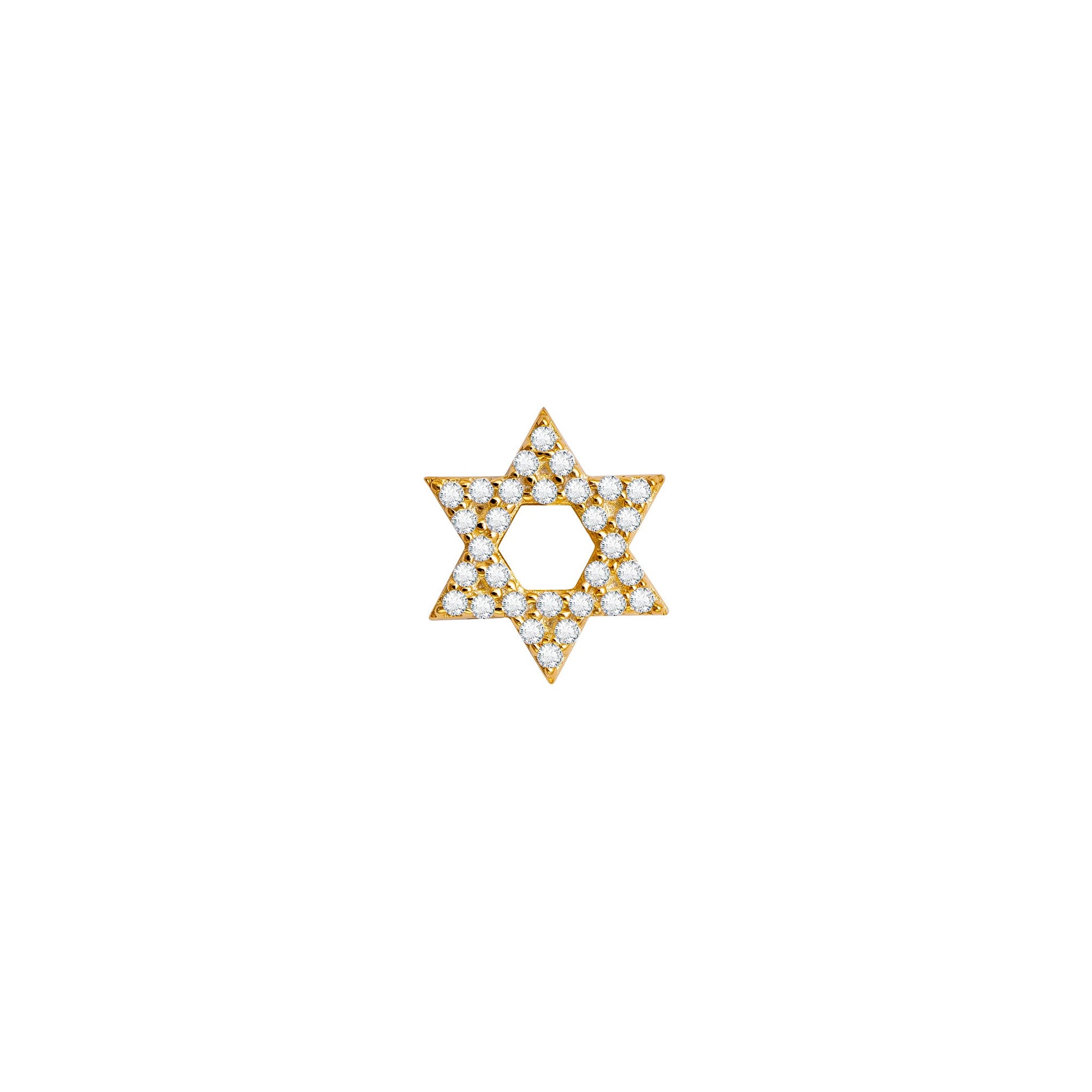 SKINNY STAR OF DAVID CHARM (YELLOW)