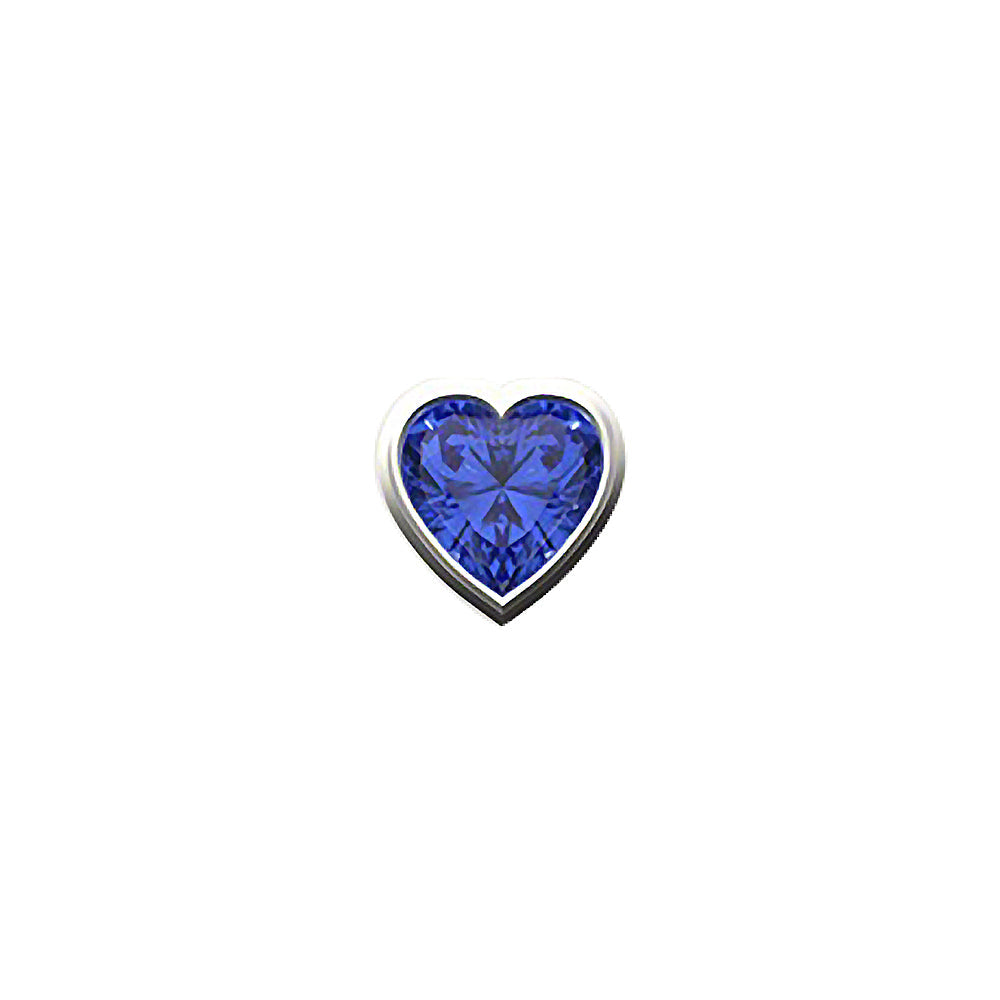 SKINNY SILVER BLUE HEART CHARM (WHITE)