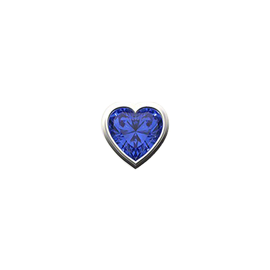 SKINNY SILVER BLUE HEART CHARM (WHITE)