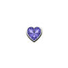 SKINNY SILVER PURPLE HEART CHARM (WHITE)