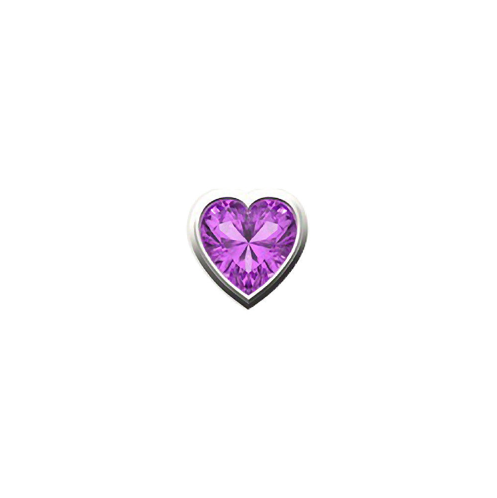 SKINNY SILVER PINK HEART CHARM (WHITE)