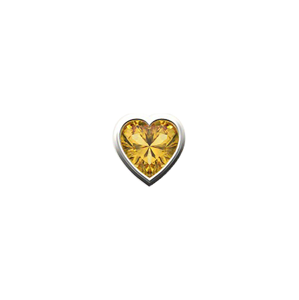 SKINNY YELLOW HEART CHARM (WHITE)