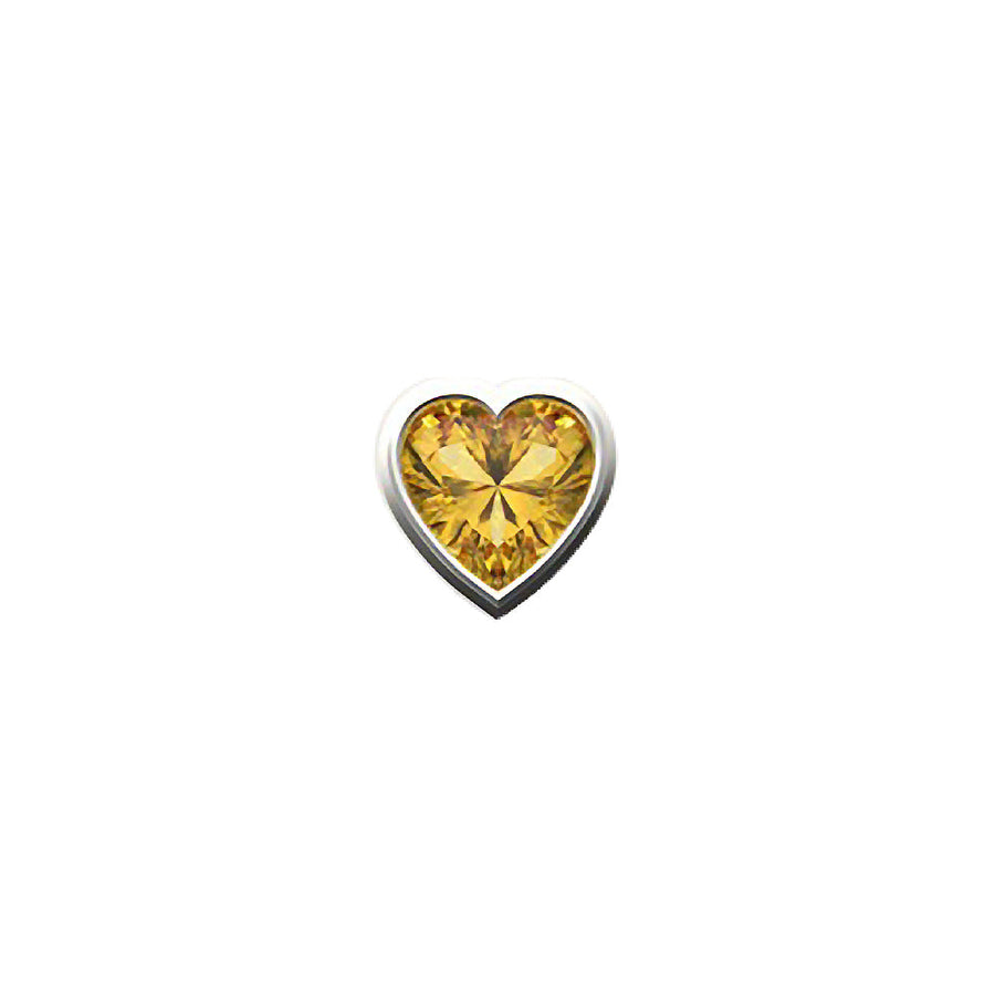 SKINNY YELLOW HEART CHARM (WHITE)