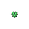 SKINNY SILVER GREEN HEART CHARM (WHITE)