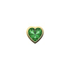 SKINNY SILVER GREEN HEART CHARM (YELLOW)