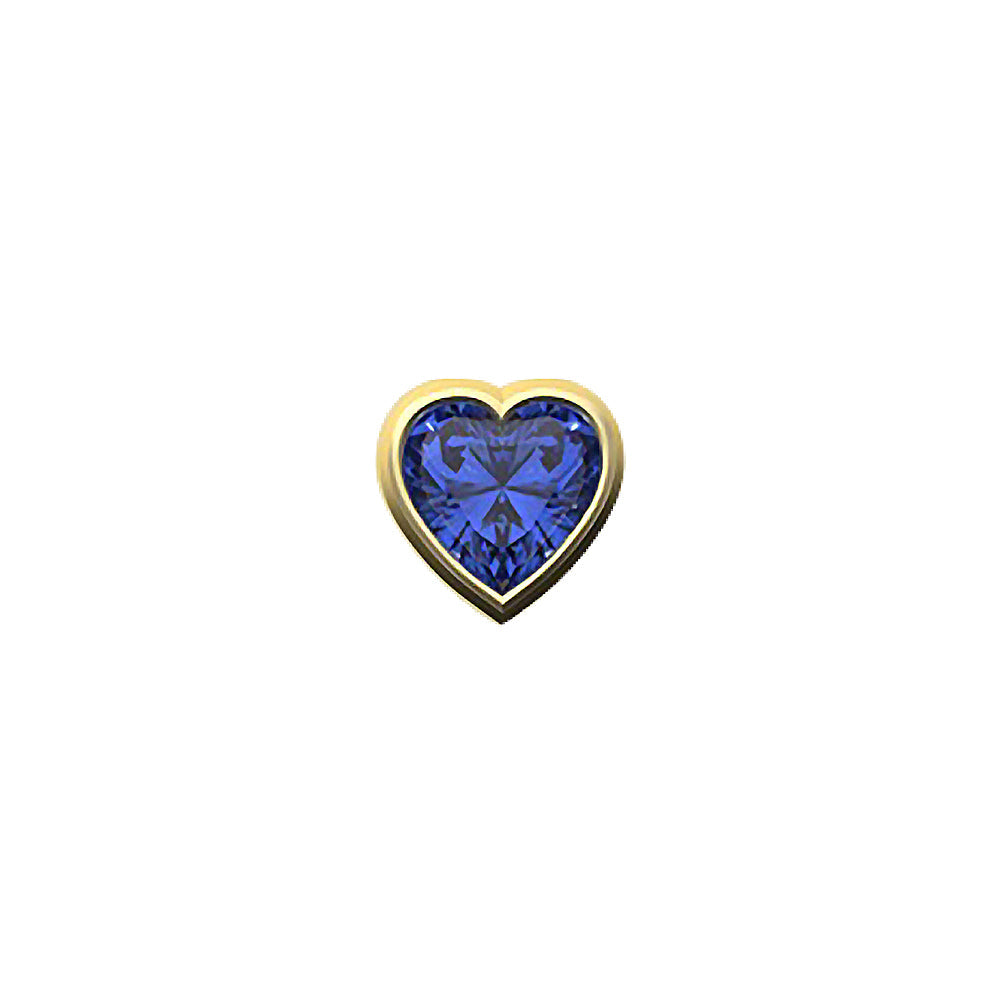 SKINNY SILVER BLUE HEART CHARM (YELLOW)