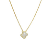 Small Mother of Pearl single clover necklace