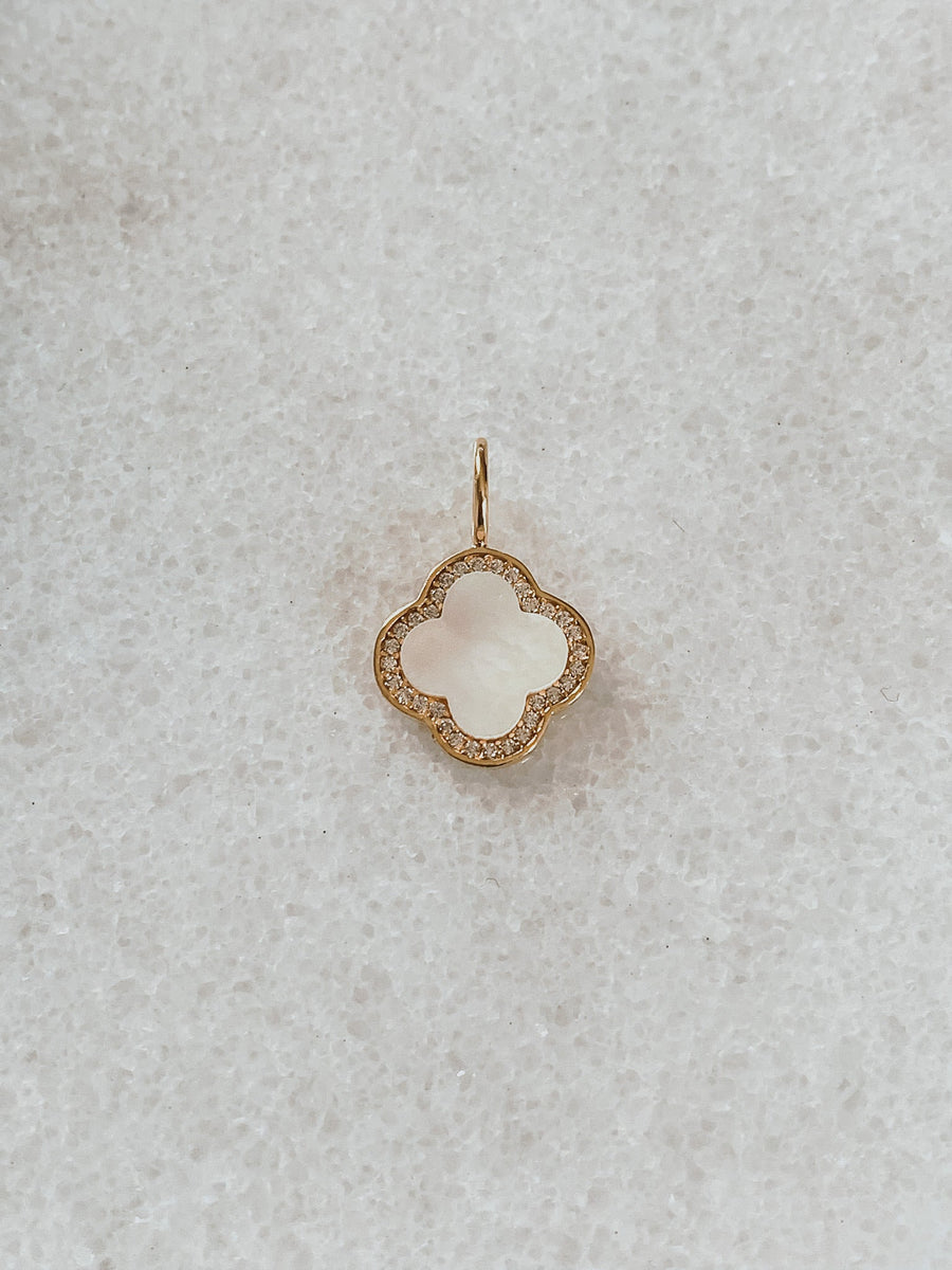 Mini Mother of Pearl Clover Charm