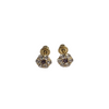 14kt White CZ Flower Screwback Stud